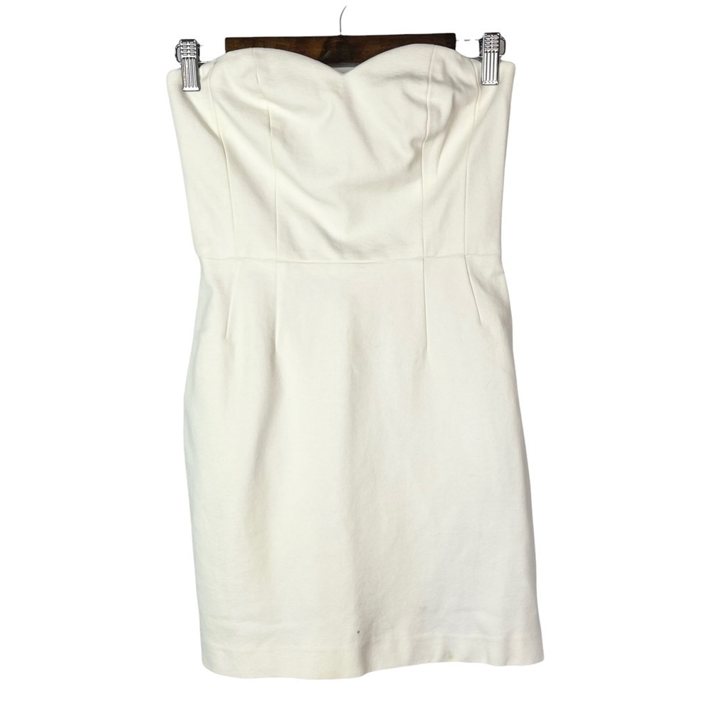 Boutique Marley White Strapless Fitted Mini Dress S